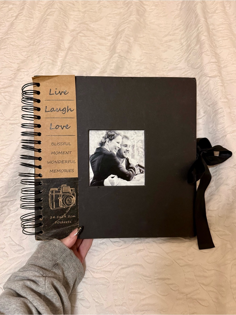 10 x 10 Inch Scrapbook Photo Album, DIY Craft Paper Photo Book Black 50 sheets